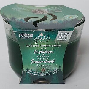 LIMITED EDITION GLADE Icy Evergreen Forest Candle BNIP Three Wick